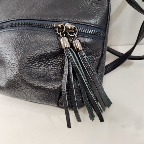 Borse in Pelle Purse w/ Fringe Detail Leather Italy Black - Picture 2 of 11